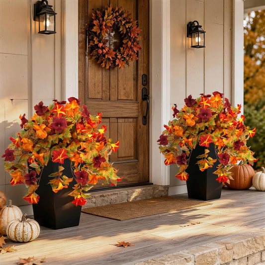 Olitree Artificial Fall Hanging Flowers Outdoor Porch Home Decor