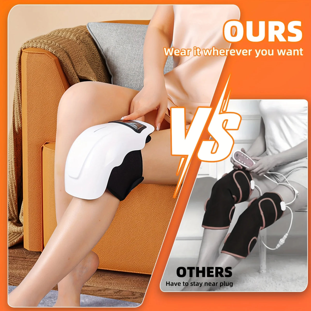 Ekmoey Knee Massager With Heat, 9 Heating Modes & 9 Vibration Speed, Adjustable Straps, Cordless Design, Heating Pad For Joints, Muscles And Knees, Massager For Knee Relax, Massager Gift For Mom/Dad/Women/Men