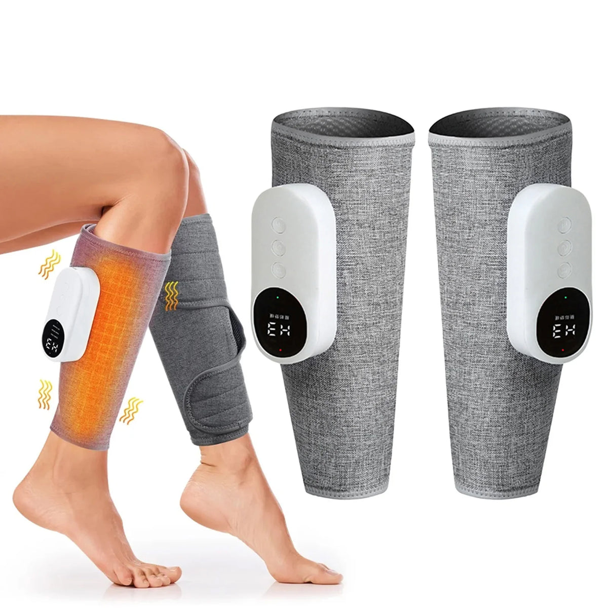 Smart Heating Leg Massage Machine Wireless Air Compression Heating Massage Machine for Muscle Relaxation Calf Circulation