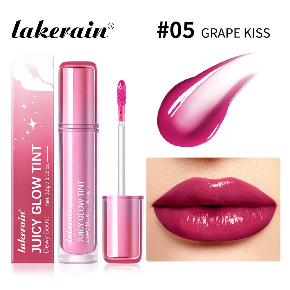 uice Mirror Lip Gloss-Juicy Glow Tint Quick-Drying Long-Wearing Lightweight Non-Sticky Lipstick Moisturized Smooth Luminous Lip