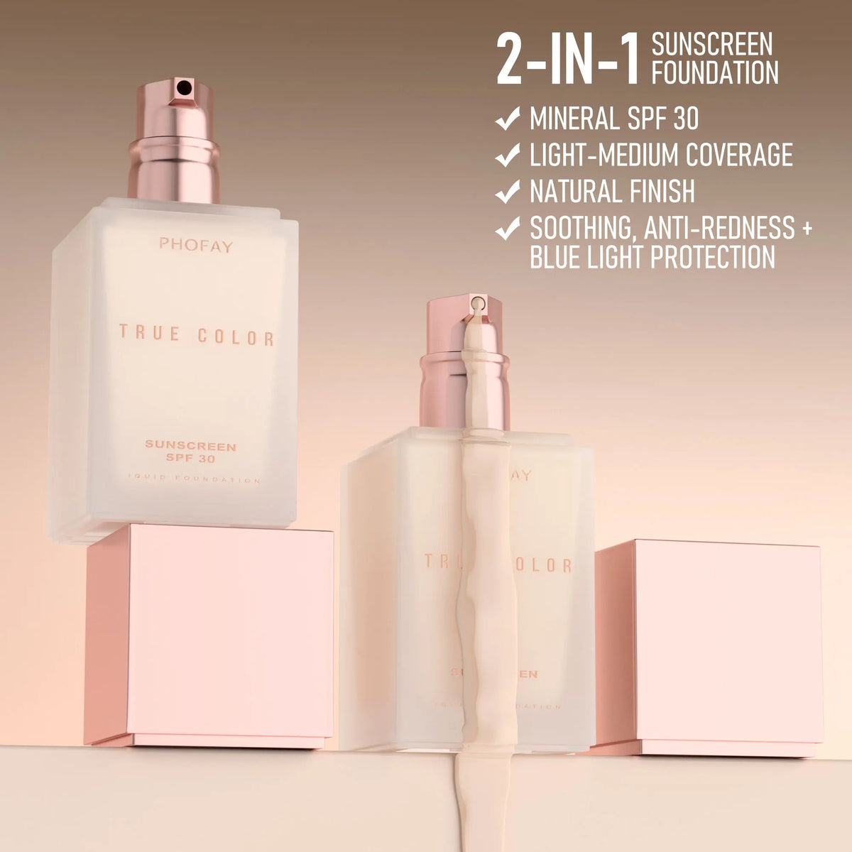 Waterproof Hydrating Liquid Foundation With SPF 50 For Smooth Coverage
