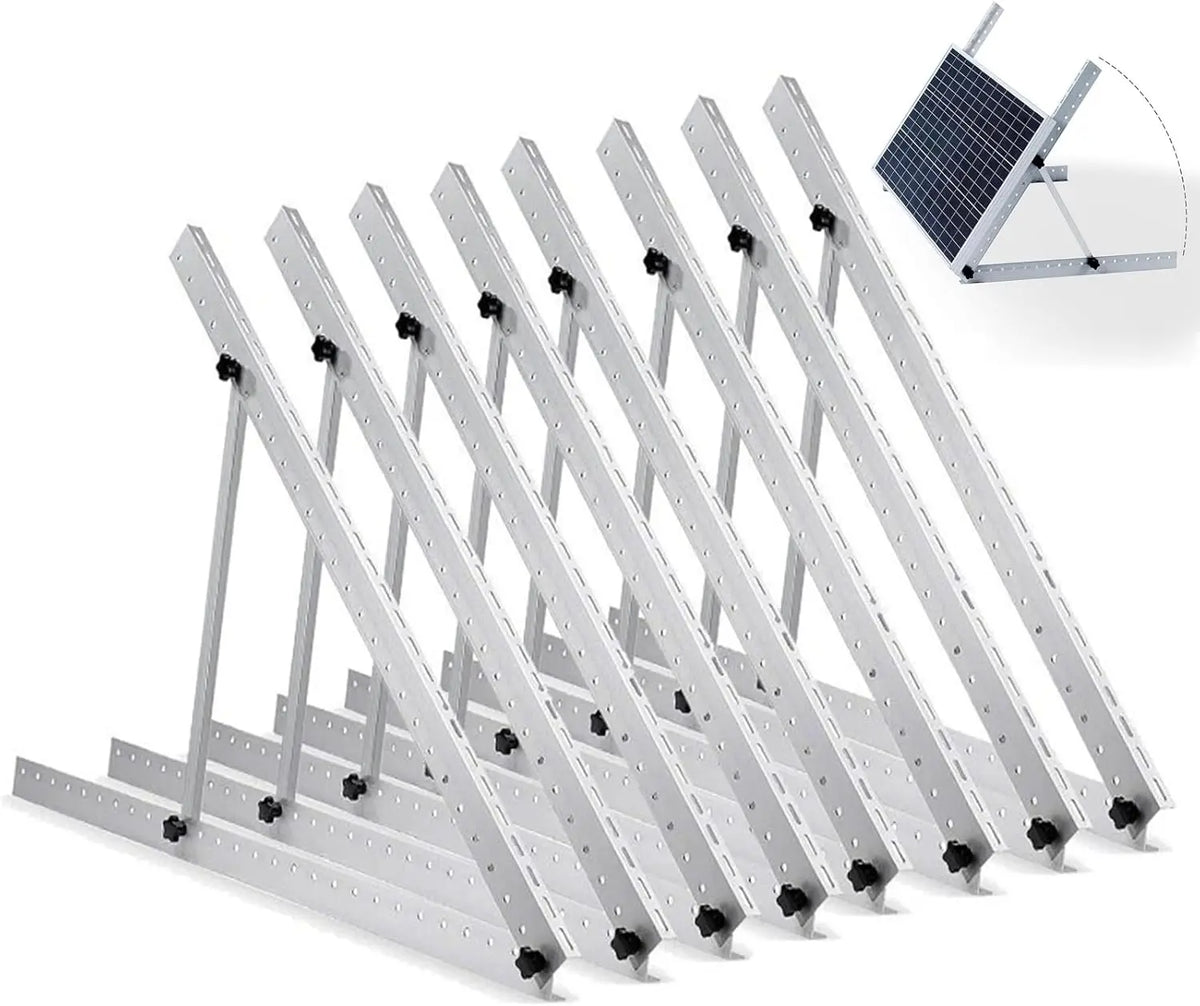 RVPOZWER 45in/47in 4PCS 2PCS 1PCS Adjustable Solar Panel Bracket Heavy‑Duty Tilt Legs Mount Stand for Roof RV Caravan Boat Off‑Grid Outdoor Solar Installation
