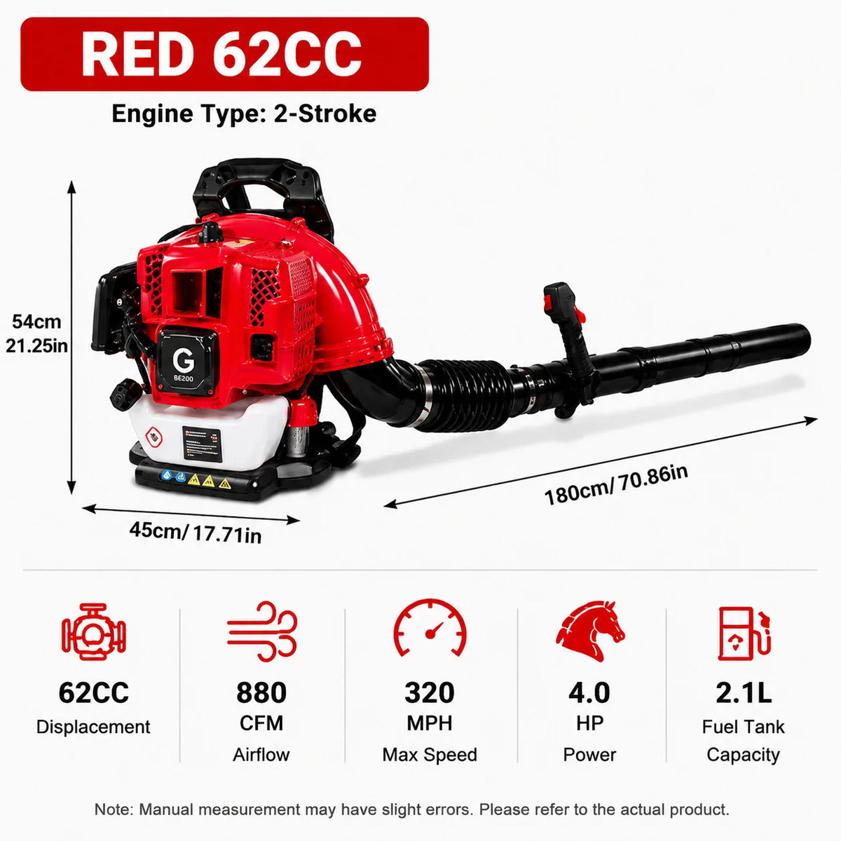 Gas Powered Backpack Leaf Blower With Variable Speed Cruise Control