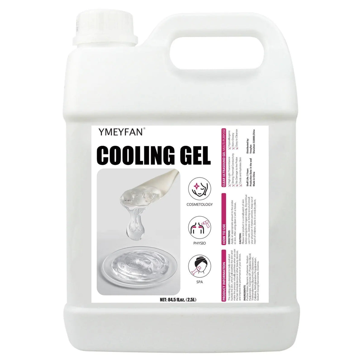 2.5L Gel Conductor Radiofrecuencia y Cavitacion Clear Contact Gel for Ultrasound Beauty Face and Body Skin Care
