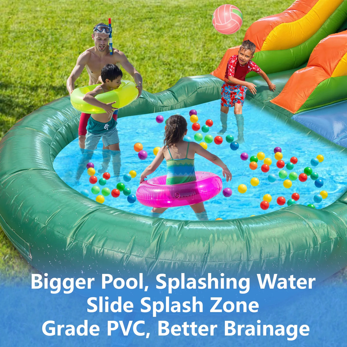 VANCEN Portable Jungle Inflatable Water Slide And Play Center