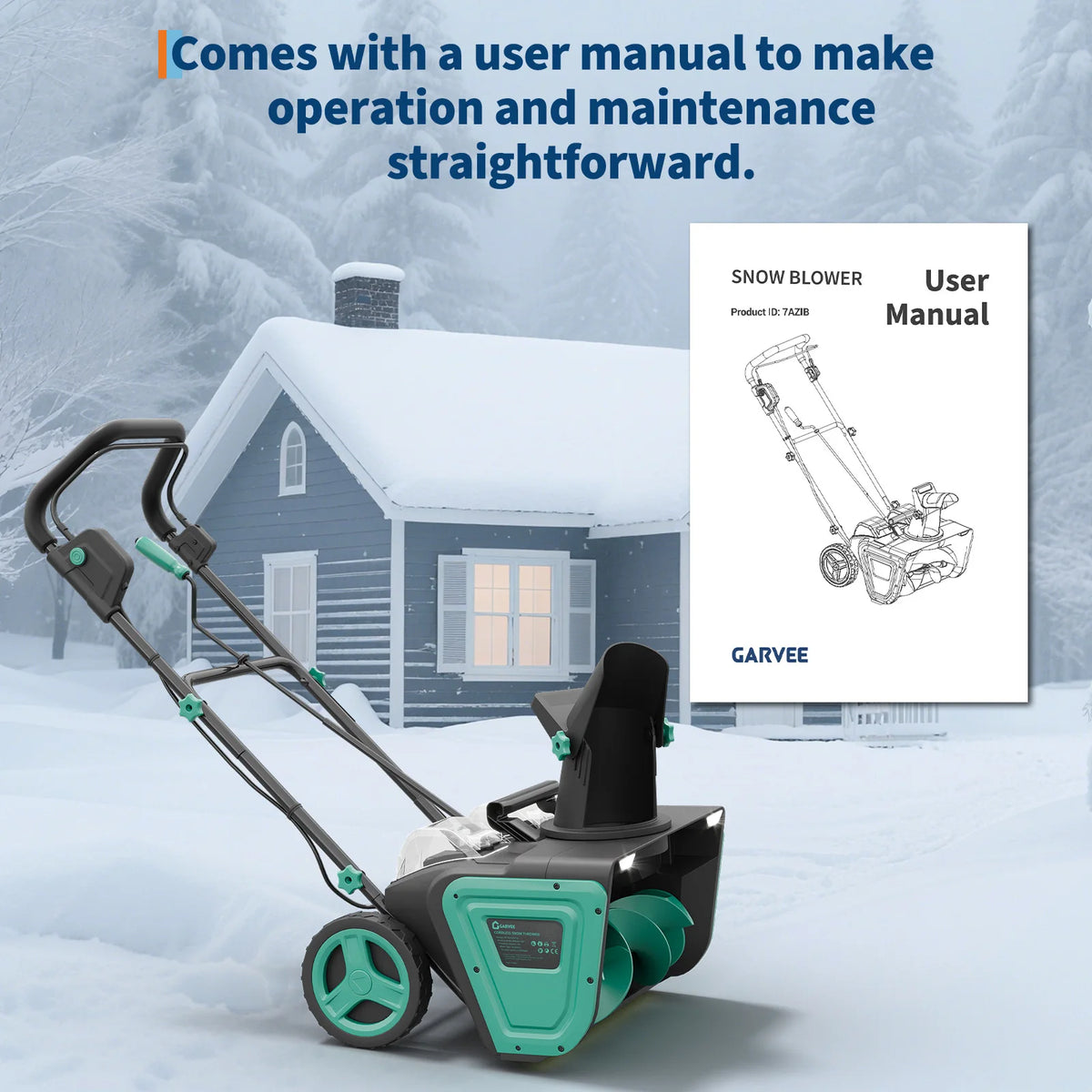 2200W Corded Snow Blower With Adjustable Chute And Safety Lock