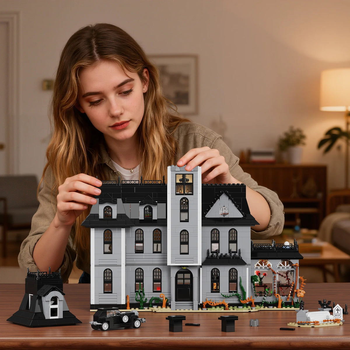 Gothic Manor Building Blocks Set Decorative Architecture Model