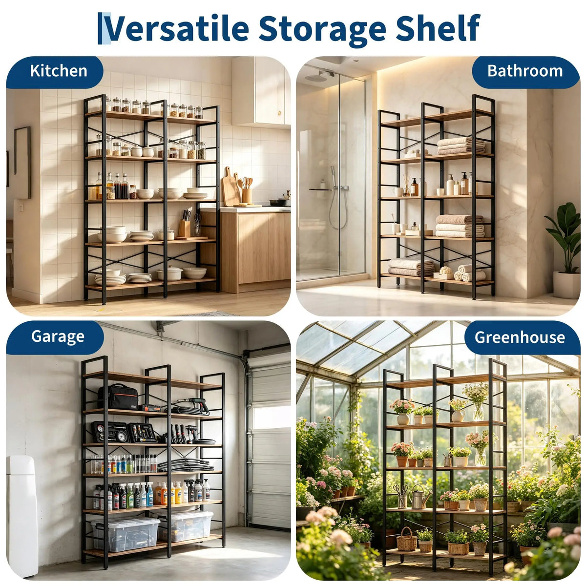 Freestanding Open Shelf Bookcase For Home Office Storage