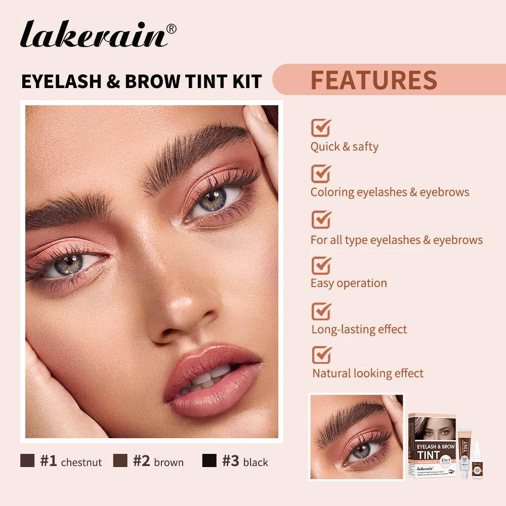 Lakerain Eyelash And Brow Tint Kit For Semi Permanent Results