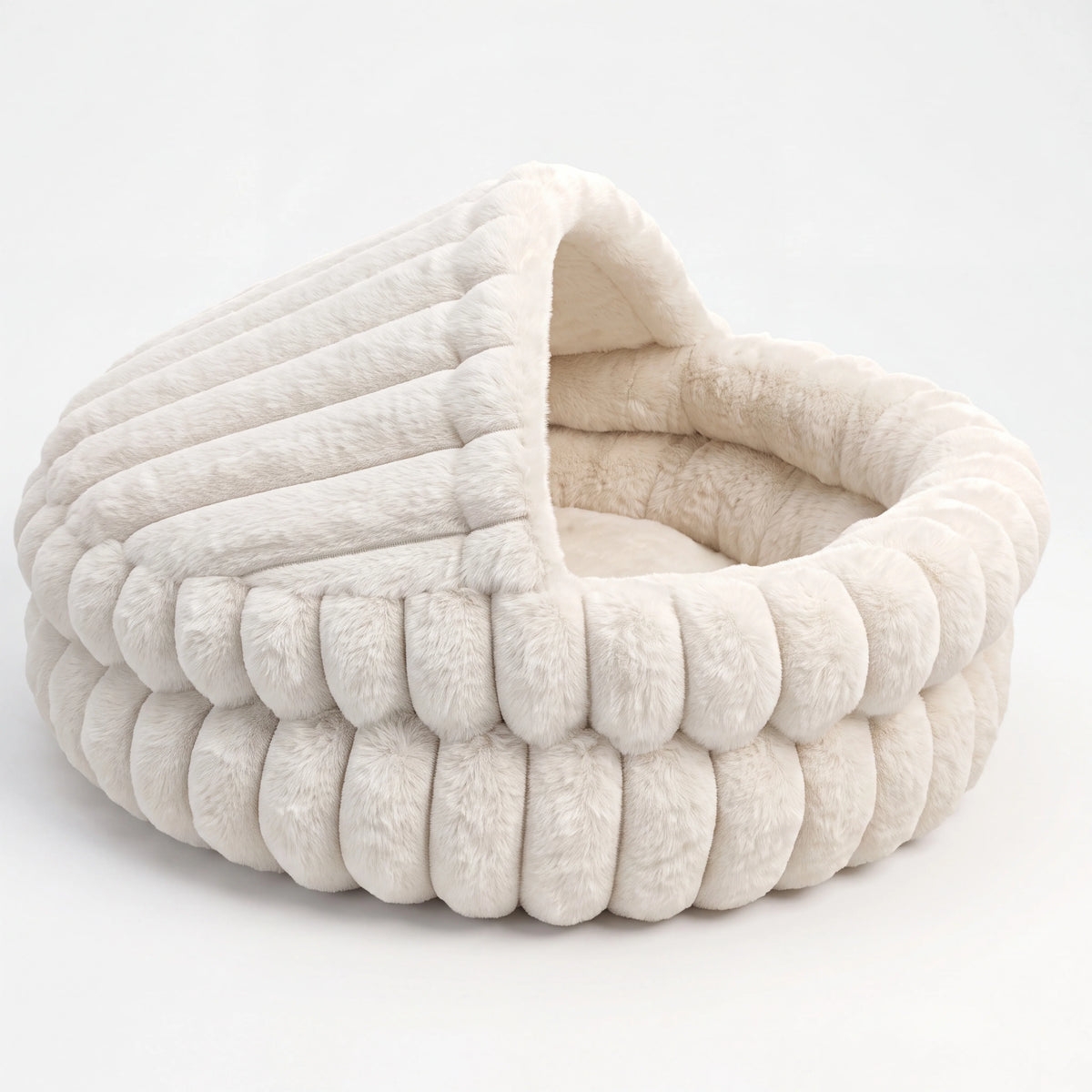 Soft Hooded Cat Cave Bed – Round Enclosed Self-Warming Hideaway for Indoor Cats & Small Dogs, Machine Washable with Non-Slip Bottom