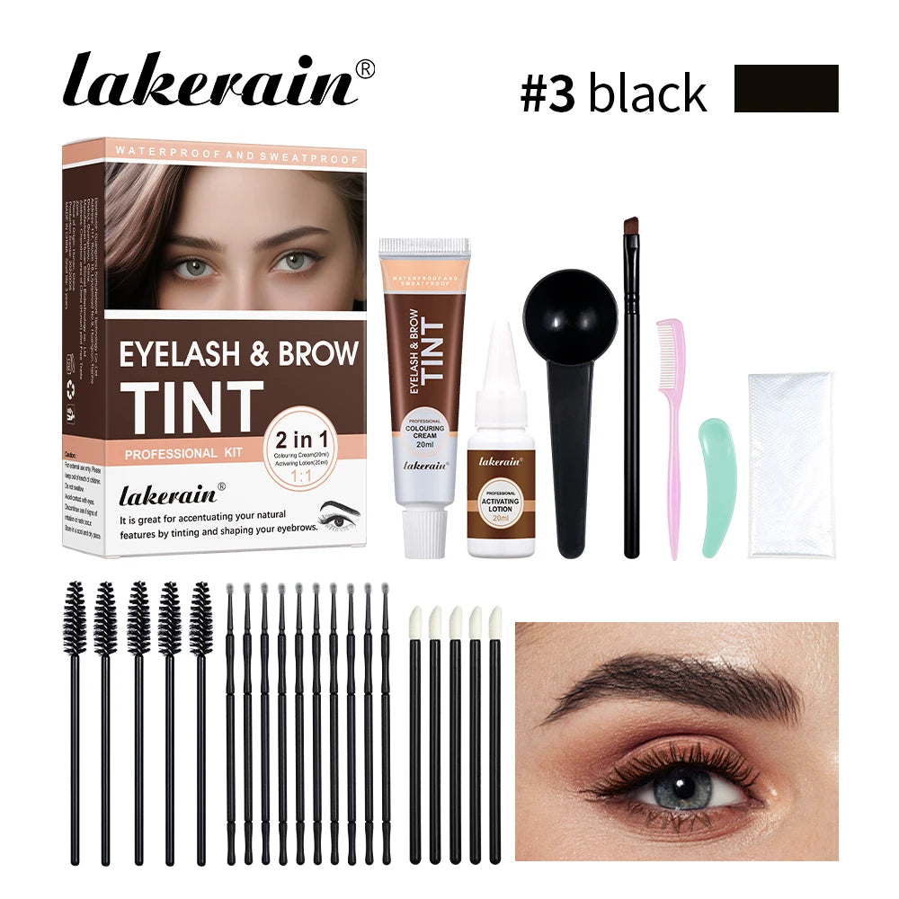 Lakerain Eyelash And Brow Tint Kit For Semi Permanent Results