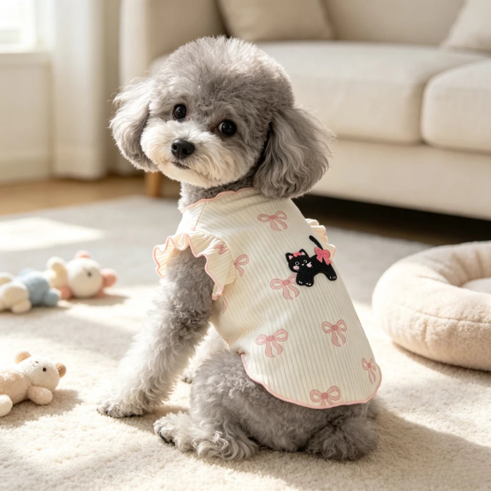 Lightweight Breathable Dog Tshirt Pet Vest Summer Wear Comfortable Elastic Soft for Small Dogs Cats Cute Design Pet Clothing Summer Outfit