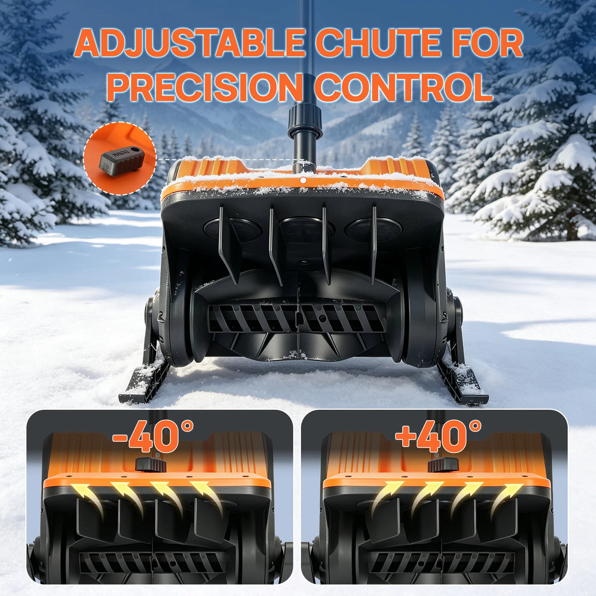 Brushless Cordless Snow Shovel With Foldable Design And Ski Wheels
