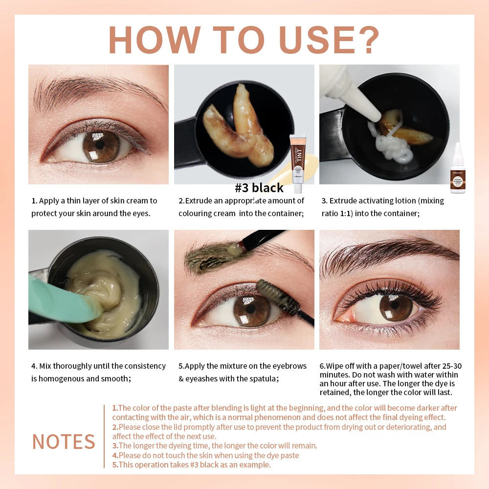 Lakerain Eyelash And Brow Tint Kit For Semi Permanent Results