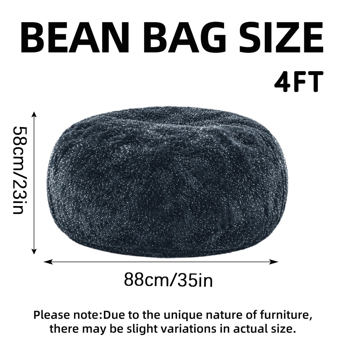 Fluffy Faux Fur Bean Bag Chair With Rebound Memory Foam