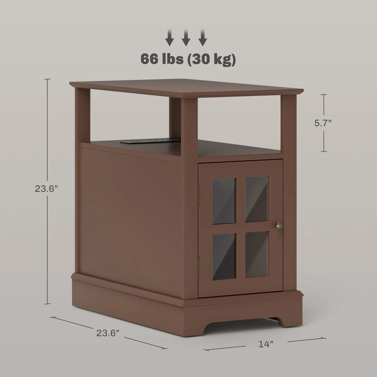 HOMCOM End Table With Charging Station USB Ports And Storage