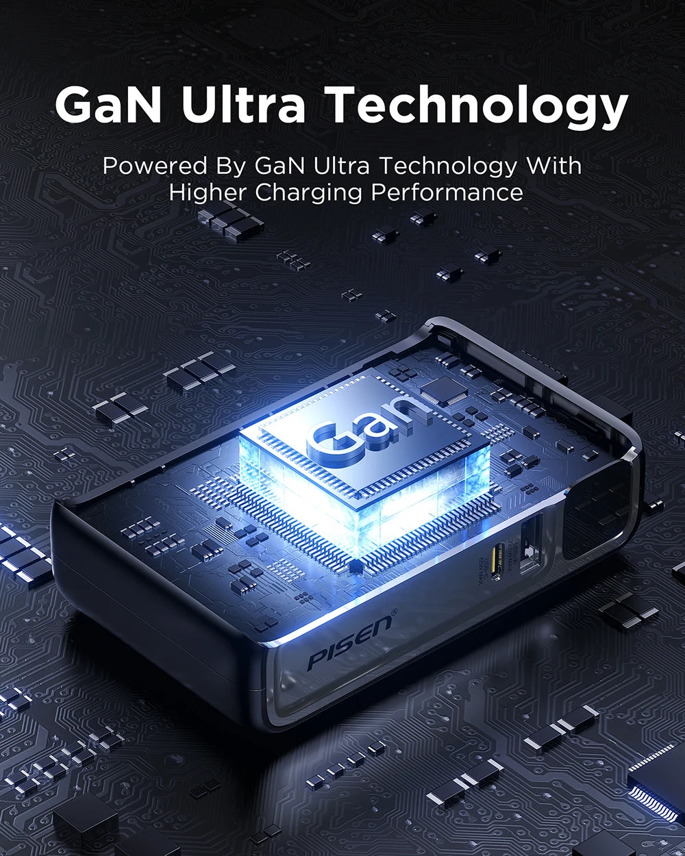 PISEN GaN Hybrid Power Bank With Wall Plug Fast Charger
