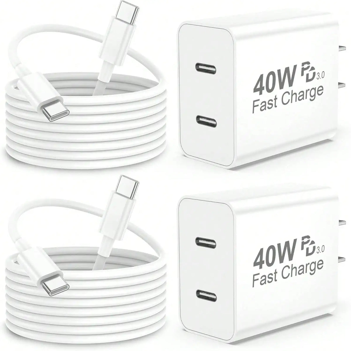 White Purple Pink Green US Type A B Plug 110-127V Wall Charger Compatible With Iphone 17 Pro Max Charger Fast Charging