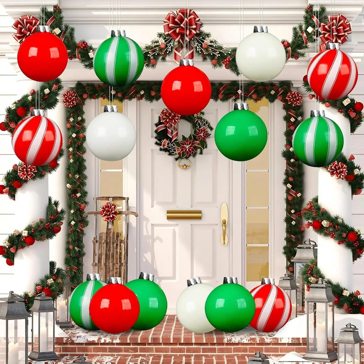 Giant Inflatable Christmas Ball Ornaments For Outdoor Holiday Decor