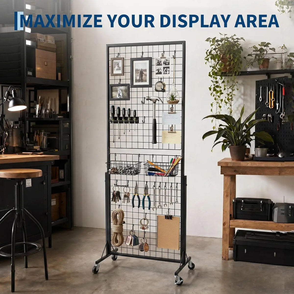 Tacleekii 3‑Pack Grid Wall Panels 2' X 5.6' Grid Wall Panel Display Stand Gridwall Display Racks for Art Craft Shows Retail Shop