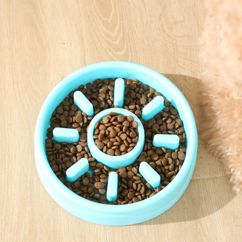 18PCS/Carton Dog Slow Feeder Bowl Anti Slip Pet Feeding Bowl for Healthy Eating 3 Colors Mixed Puppy Cat Food Bowl