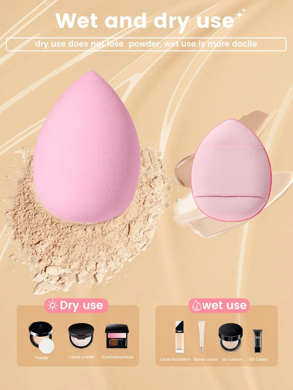 Complete Makeup Brush Set With Sponges And Powder Puffs