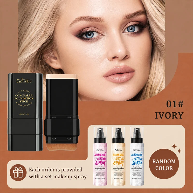 ZaiDoc Long Lasting Full Coverage Concealer Foundation Stick Makeup