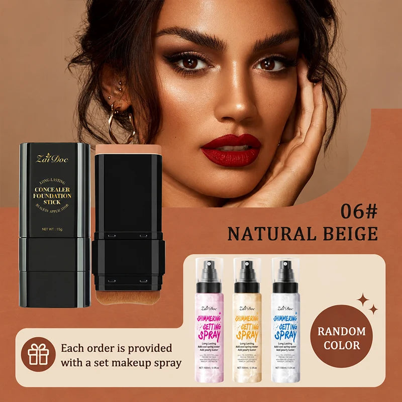 ZaiDoc Long Lasting Full Coverage Concealer Foundation Stick Makeup