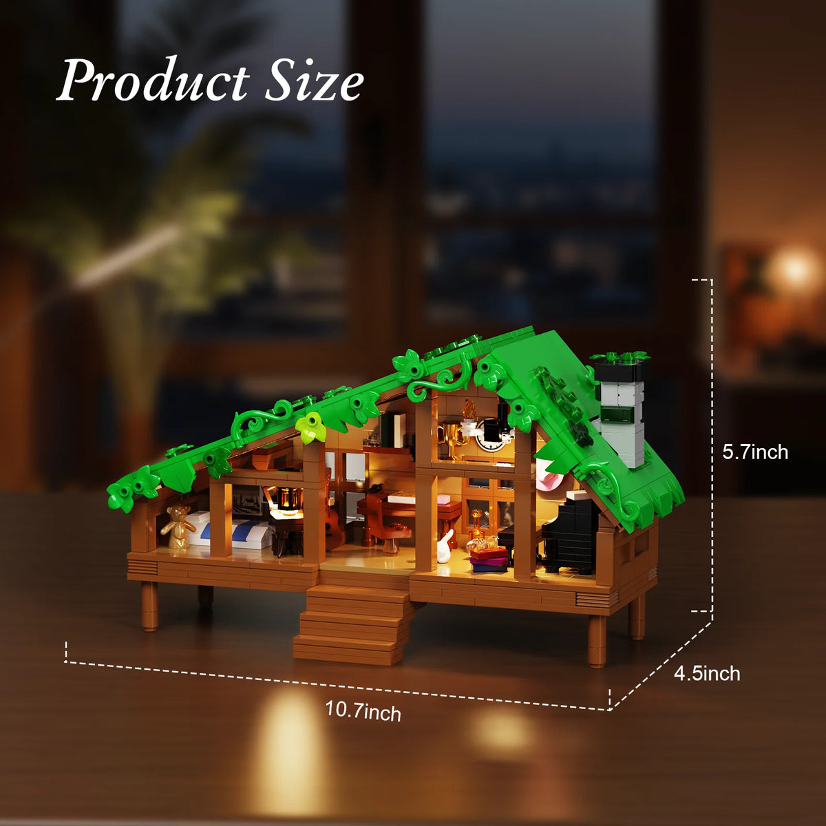 Folk Cabin Forest House Building Blocks Set Home Decor Desktop Ornament Display Model Creative Room Decoration Gifts Teens Adult