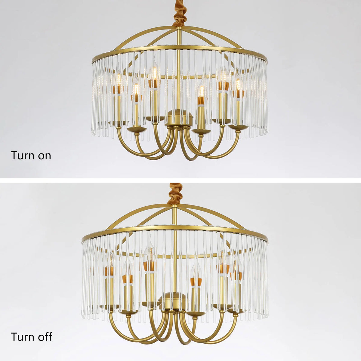6-Light Crystal Ceiling Mounted Chandelier Ceiling Light Fixture for Home Decor