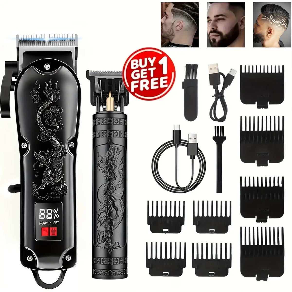 Cordless Mens Grooming Kit With Electric Shaver And Hair Clippers
