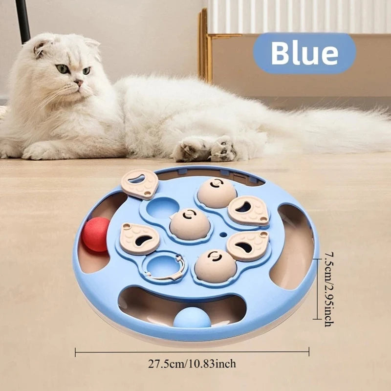 Dog Puzzle Toy Treat Dispenser, Non-Slip Slow Feeder Bowl Food Safe Plastic BPA Free, Interactive Enrichment Toy Mental Stimulation Boredom Relief for Dogs Cats Puppy Kitten