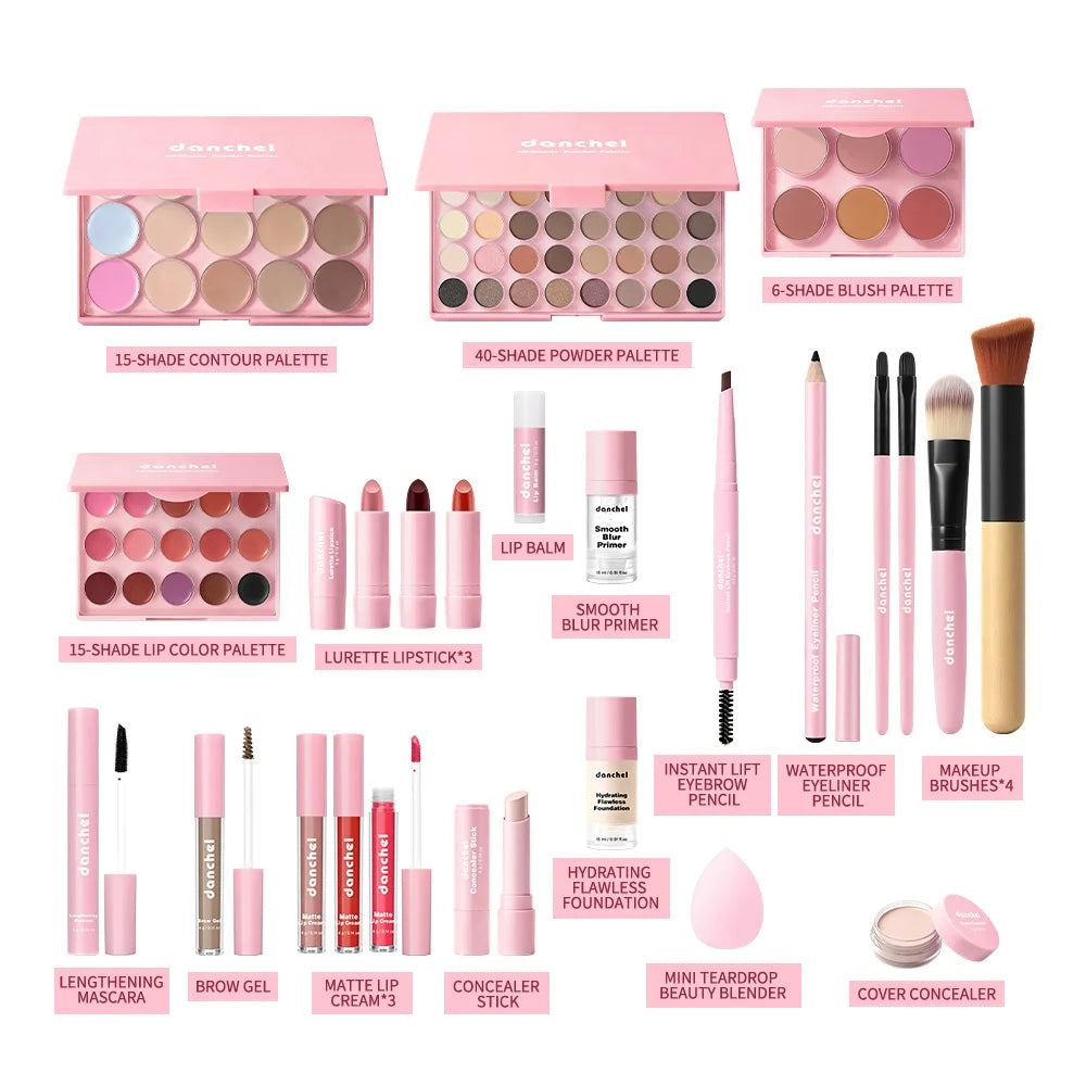 Complete Makeup Kit with Eyeshadow, Concealer, Blush and Lip Balm
