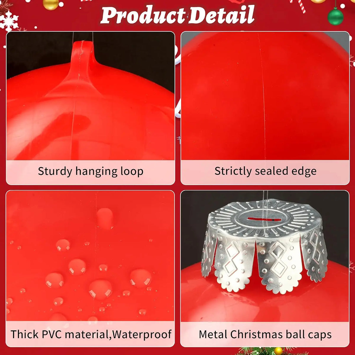 Giant Inflatable Christmas Ball Ornaments For Outdoor Holiday Decor