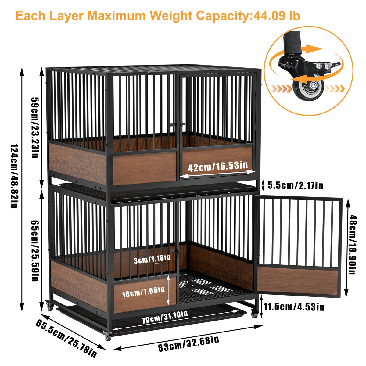 Large Cat Cage Heavy Duty Metal Crate Enclosure Playpen Kennel for Cats and Small Dogs Puppy