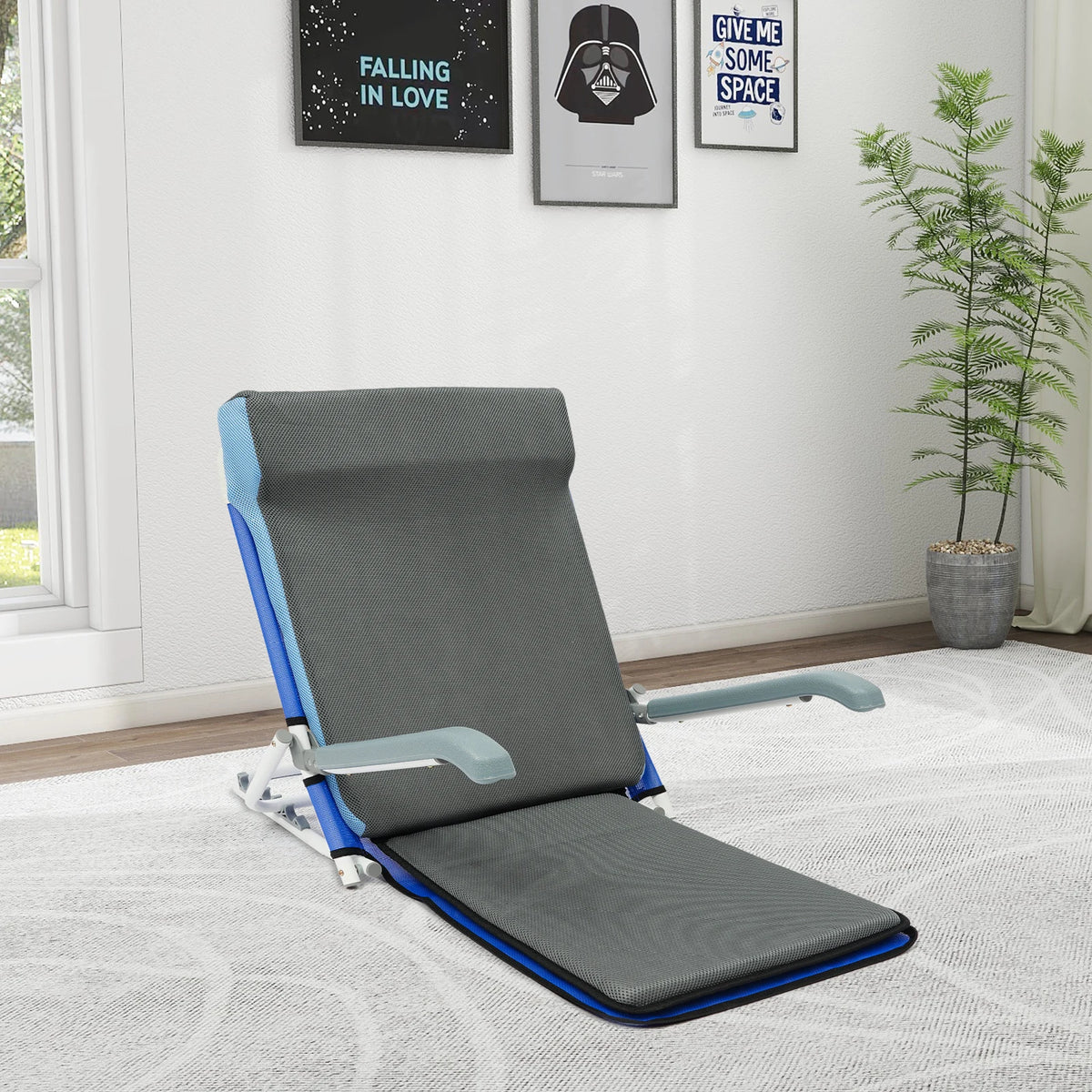 Adjustable Folding Bed Backrest Floor Chair for Reading Relaxation