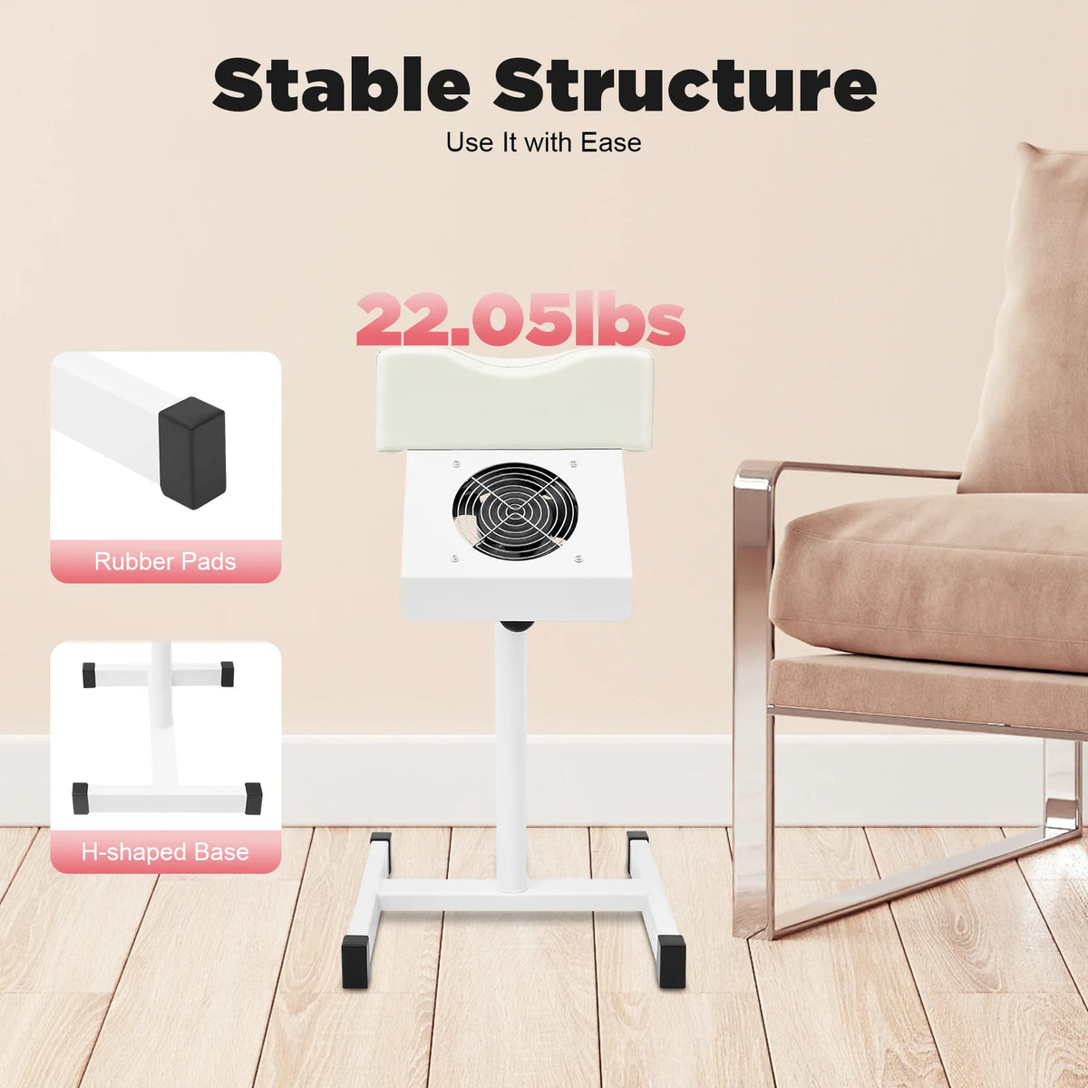 Professional Pedicure Stool w/Dust Cleaning Fan Nail Bench Manicure Chair Beauty Salon Spa Stool Footrest W/Cleaning Fan Bag