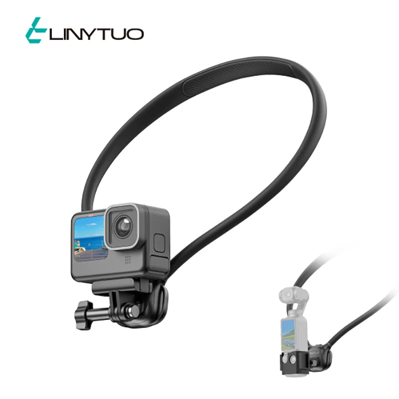 LINYTUO Magnetic Neck Phone Mount Hands Free POV Vlog Recording 360° Rotation Quick Release Neck Hanging Holder for iPhone Samsung Xiaomi