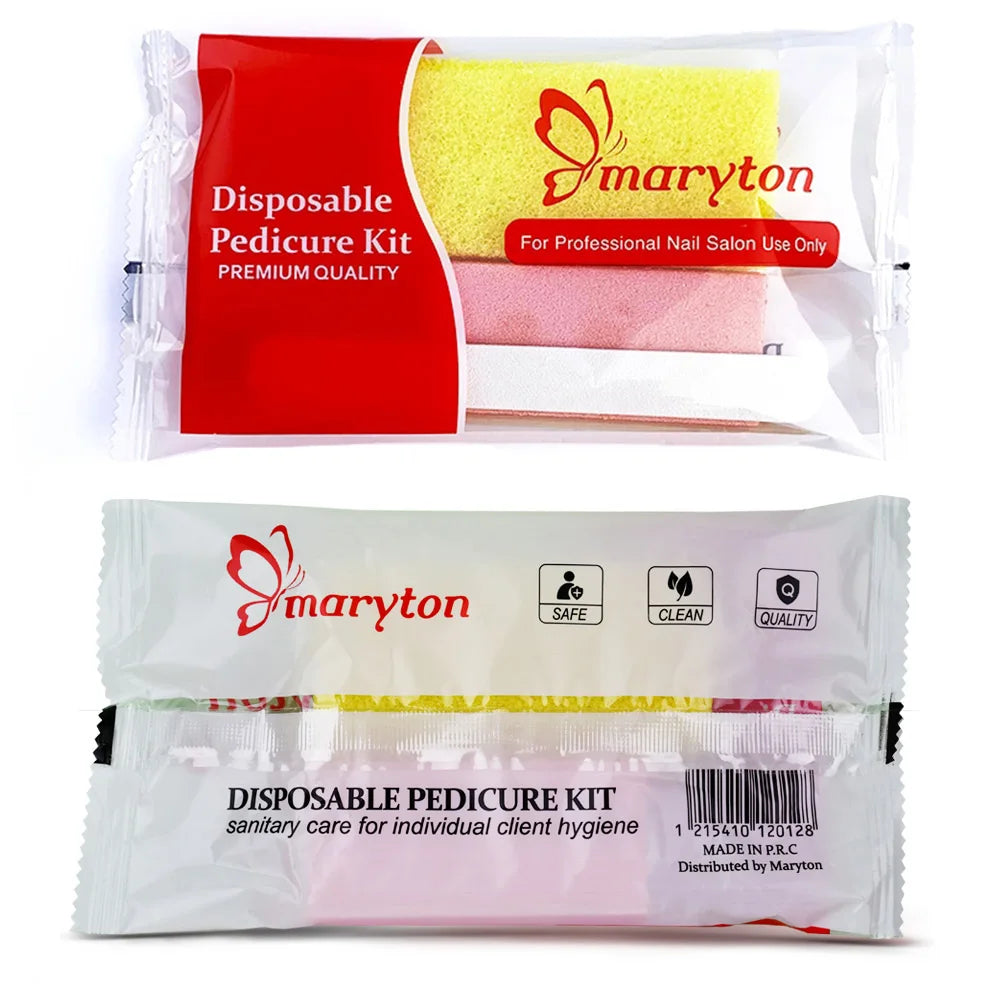 Maryton Disposable Pedicure Kits With Nail Files And Buffers