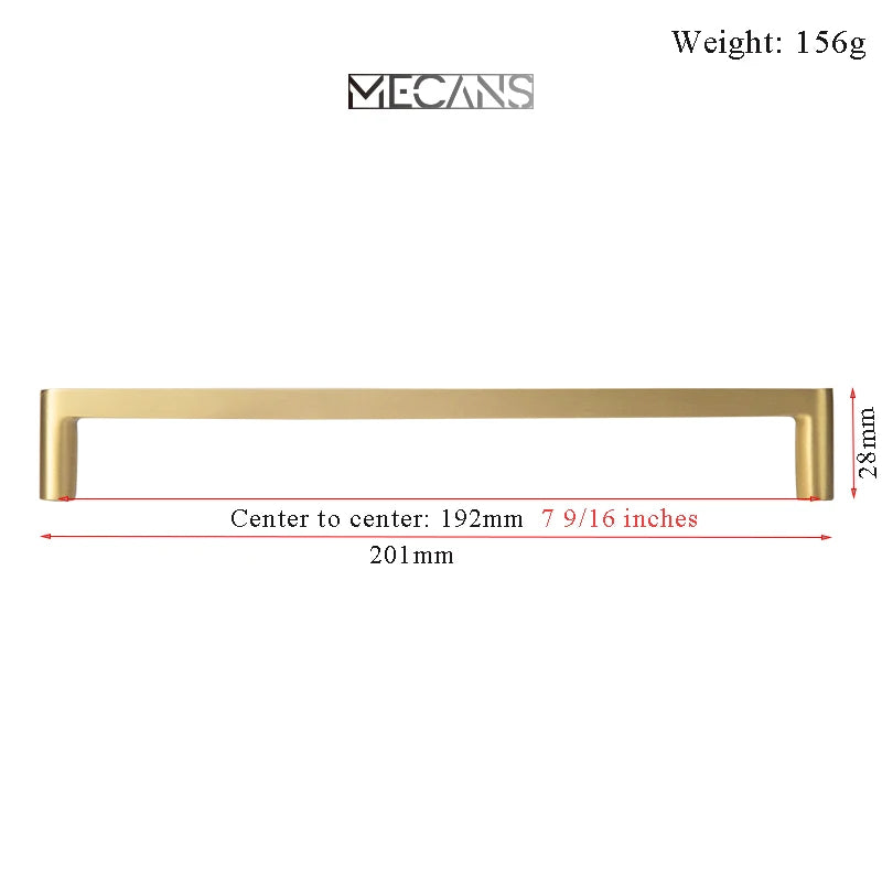 Solid Brass Cabinet Handle Drawer Wardrobe Pulls Cupboard Handles Dresser Knob Brass Furniture Long Handle Cocina Accesorio