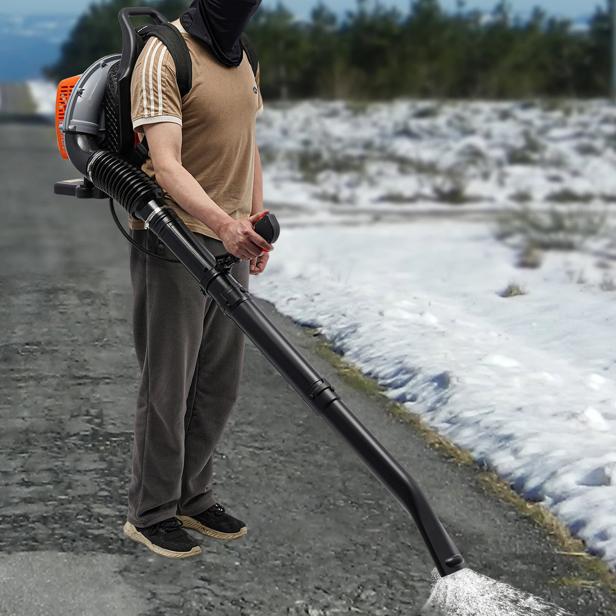 Bymaocar Backpack Gas Leaf Blower for Yard and Snow Cleaning