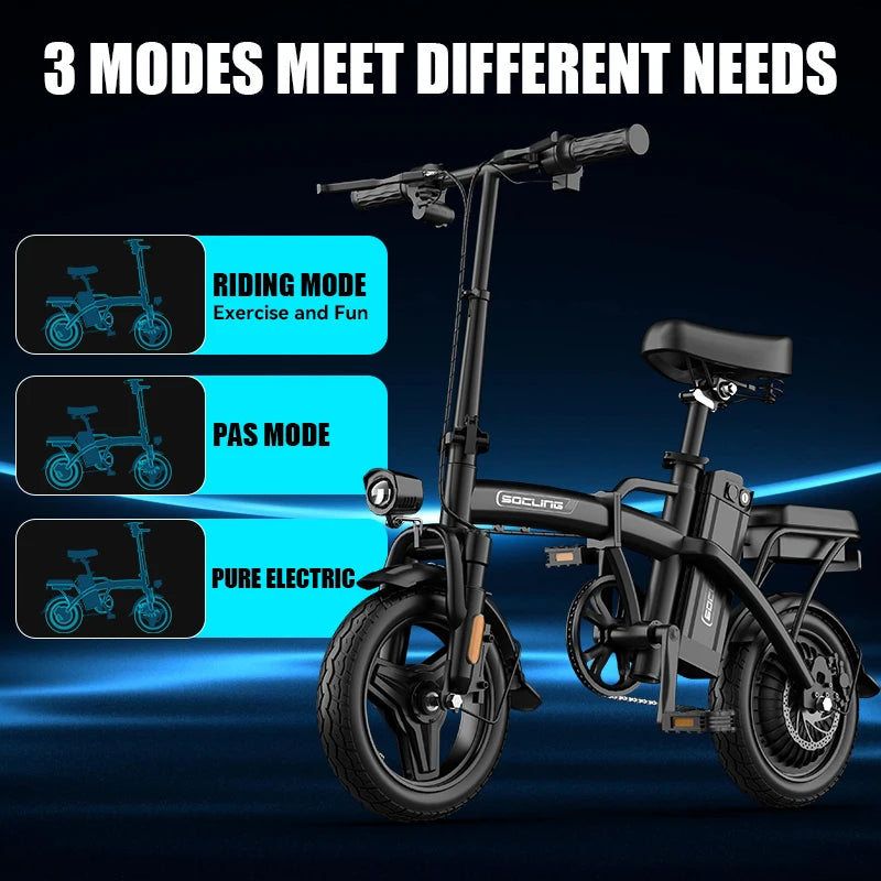 Foldable Commuter 500W Electric Bike With Removable Battery