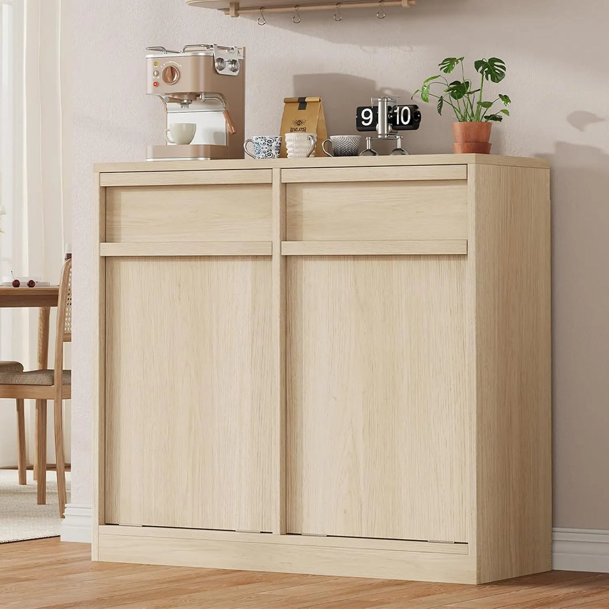 HiMISS Double Tilt Out Trash Cabinet With Hidden Storage
