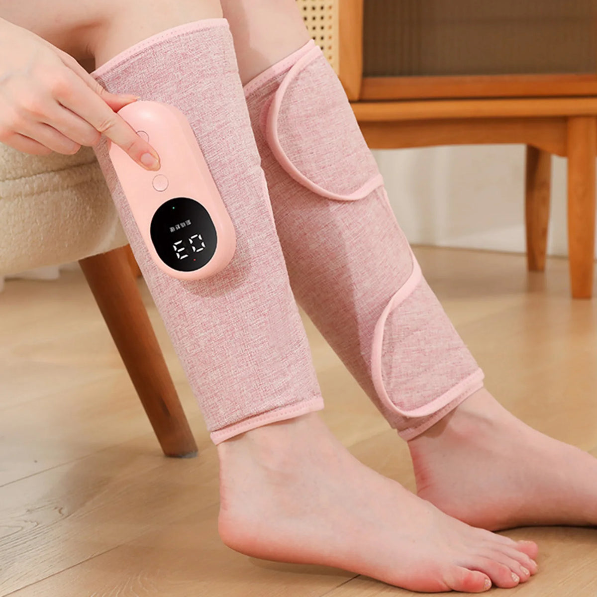 Smart Heating Leg Massage Machine Wireless Air Compression Heating Massage Machine for Muscle Relaxation Calf Circulation
