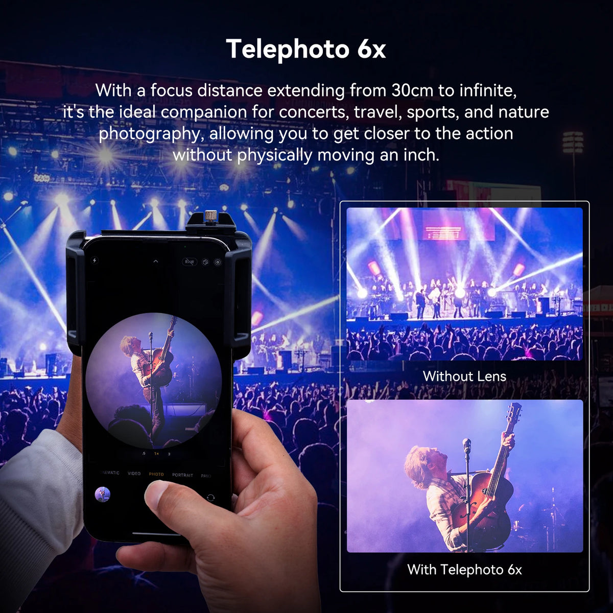 APEXEL 2in1 Telephoto Macro Lens Observation 6X Telescope Lens for IPhone 18/17/16 Samsung Xiaomi and All Smartphones Shooting Mobile Phone Lens Accessories