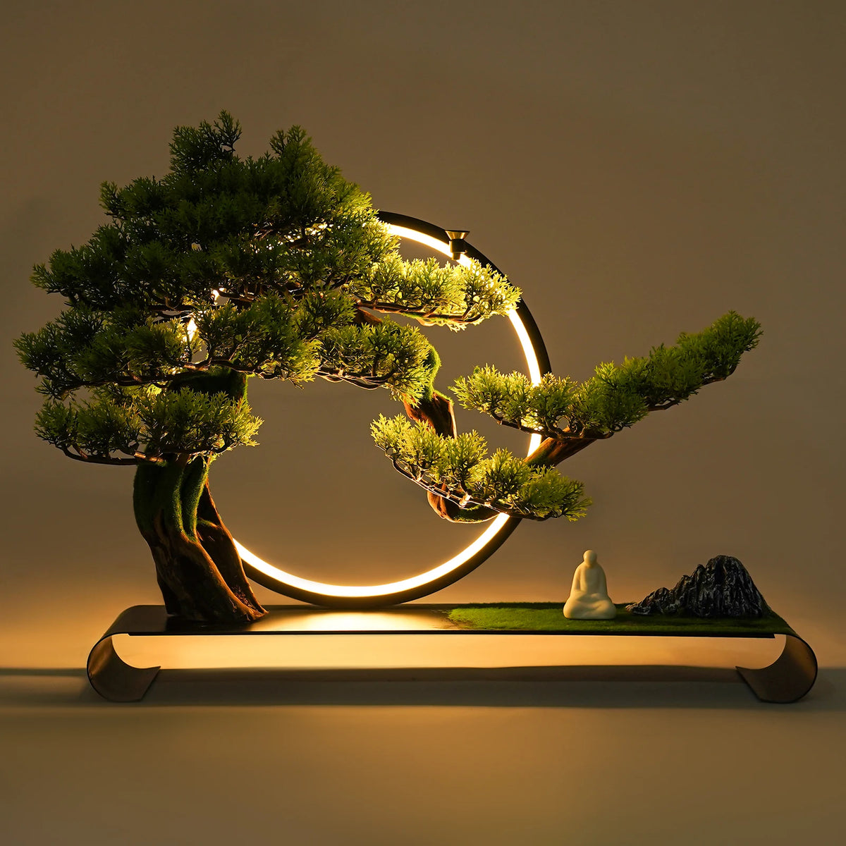 Zen LED Artificial Bonsai Table Lamp With USB Warm Lighting