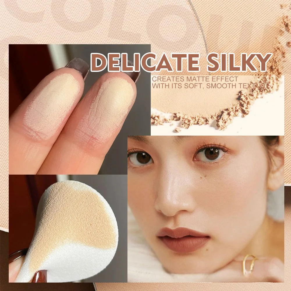 Waterproof Matte Pressed Powder Foundation for Full Coverage Oil Control