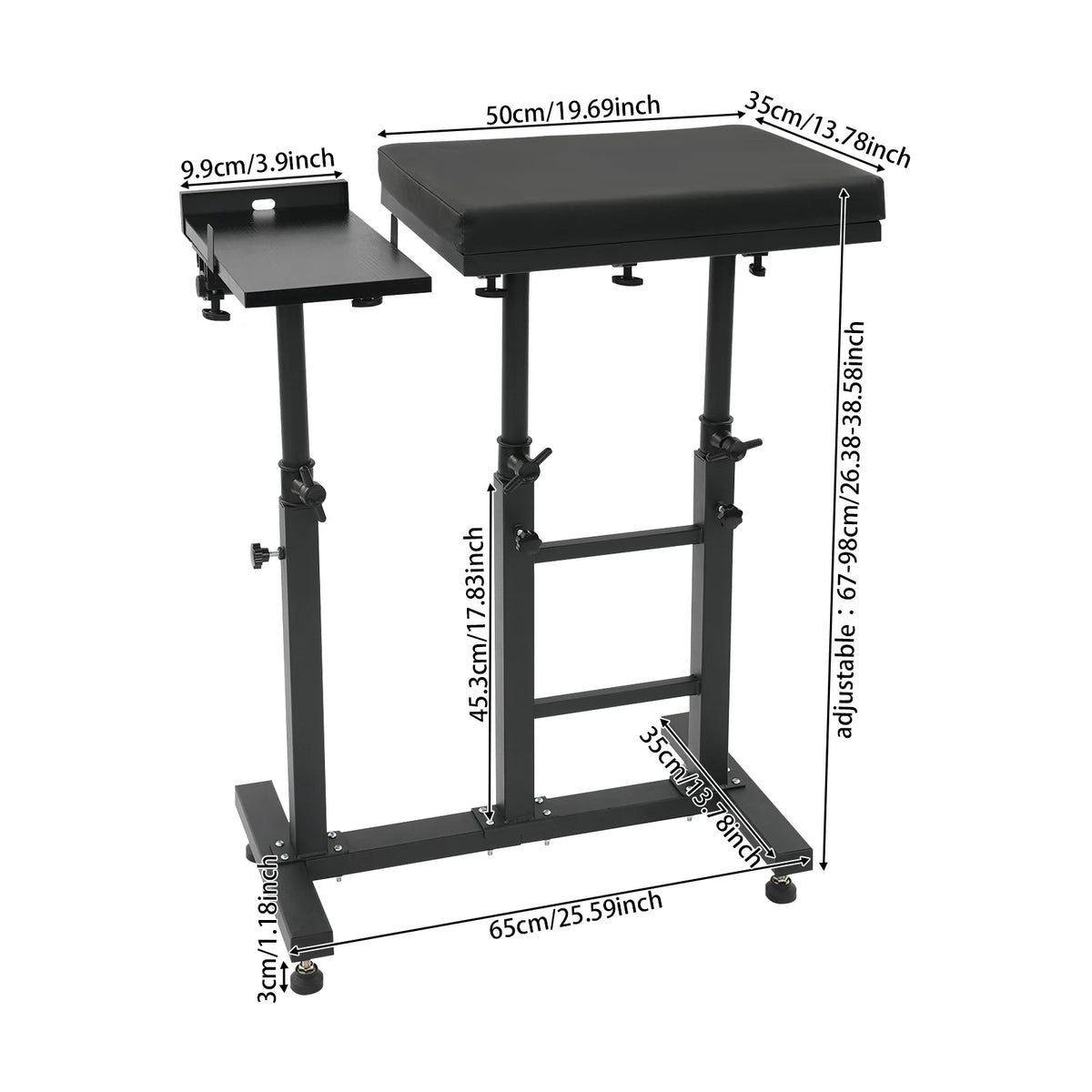 65*35*98cm Versatile Work Station, Freestanding Arm Rest Stand, Adjustable Armrest Stand for Home, Studio, Beauty Salon