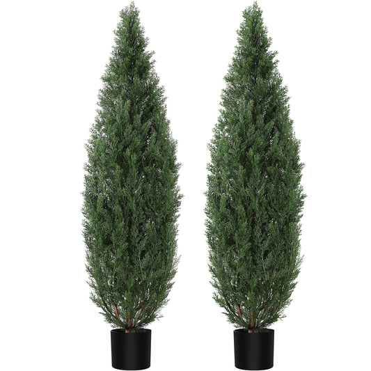 HiMISS Artificial Cedar Topiary Tree For Indoor Outdoor Decor