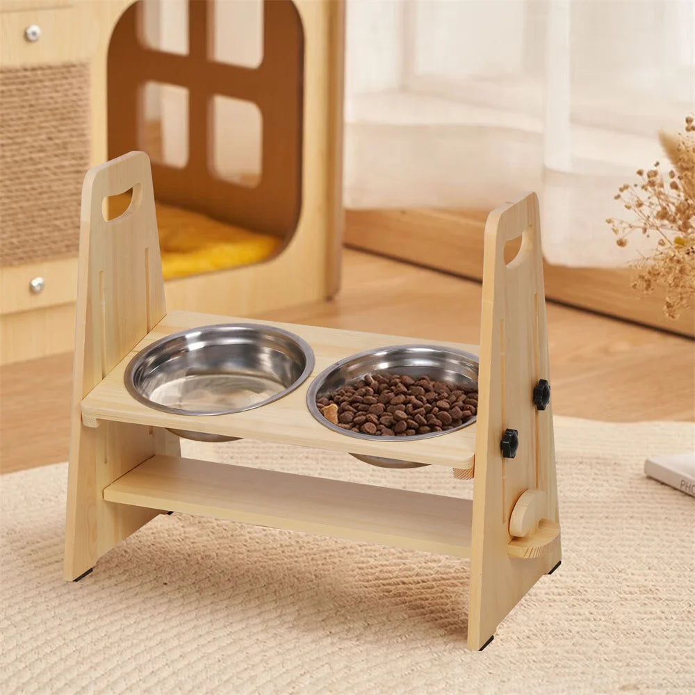 Height Adjustable Elevated Dog Bowls Tall Raised Feeder Stand Dog Food Water Bowl Feeder Station for Large Medium Small Dogs